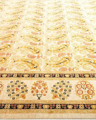 Contemporary Eclectic Ivory Wool Area Rug 8' 1" x 10' 3" - Solo Rugs