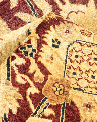 Contemporary Eclectic Red Wool Area Rug 7' 10" x 9' 10" - Solo Rugs
