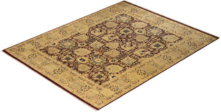 Contemporary Eclectic Red Wool Area Rug 7' 10" x 9' 10" - Solo Rugs