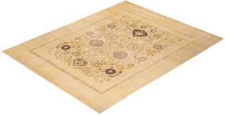Contemporary Eclectic Ivory Wool Area Rug 7' 10" x 10' 2" - Solo Rugs