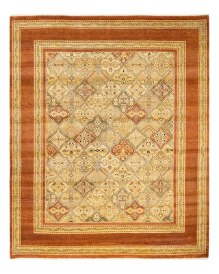 Contemporary Eclectic Brown Wool Area Rug 8' 2" x 9' 10" - Solo Rugs