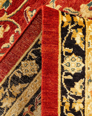 Contemporary Eclectic Orange Wool Area Rug 8' 0" x 10' 7" - Solo Rugs