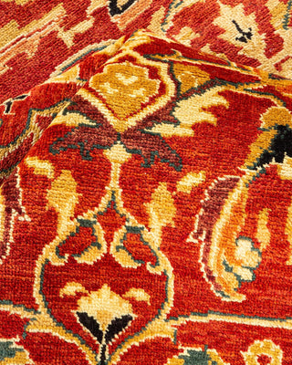 Contemporary Eclectic Orange Wool Area Rug 8' 0" x 10' 7" - Solo Rugs
