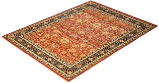 Contemporary Eclectic Orange Wool Area Rug 8' 0" x 10' 7" - Solo Rugs