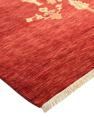 Contemporary Eclectic Red Wool Area Rug 8' 2" x 10' 1" - Solo Rugs