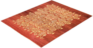 Contemporary Eclectic Red Wool Area Rug 8' 2" x 10' 1" - Solo Rugs