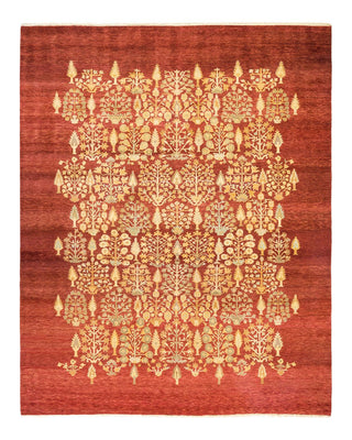Contemporary Eclectic Red Wool Area Rug 8' 2" x 10' 1" - Solo Rugs