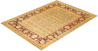 Contemporary Eclectic Green Wool Area Rug 8' 0" x 10' 10" - Solo Rugs