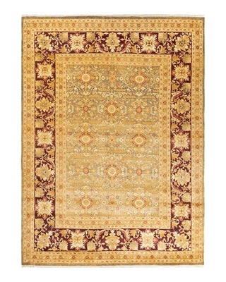 Contemporary Eclectic Green Wool Area Rug 8' 0" x 10' 10" - Solo Rugs