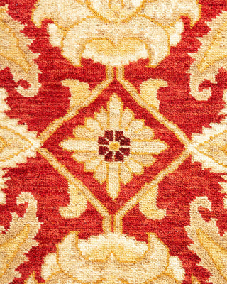 Contemporary Eclectic Orange Wool Area Rug 6' 1" x 8' 10" - Solo Rugs