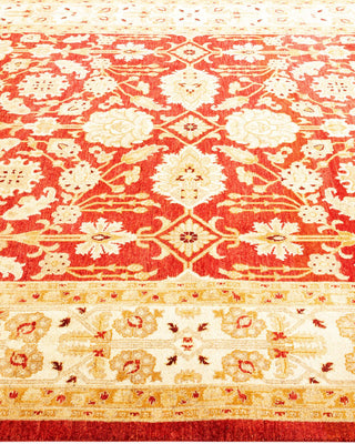 Contemporary Eclectic Orange Wool Area Rug 6' 1" x 8' 10" - Solo Rugs