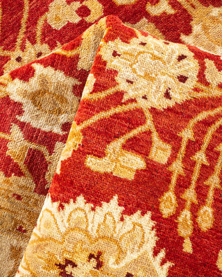 Contemporary Eclectic Orange Wool Area Rug 6' 1" x 8' 10" - Solo Rugs