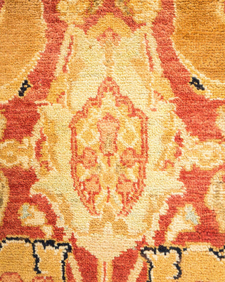 Contemporary Eclectic Orange Wool Area Rug 6' 2" x 9' 3" - Solo Rugs