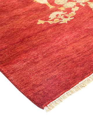 Contemporary Eclectic Red Wool Area Rug 6' 1" x 8' 10" - Solo Rugs
