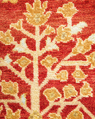 Contemporary Eclectic Red Wool Area Rug 6' 1" x 8' 10" - Solo Rugs
