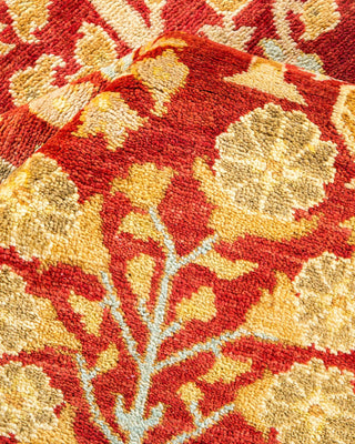 Contemporary Eclectic Red Wool Area Rug 6' 1" x 8' 10" - Solo Rugs