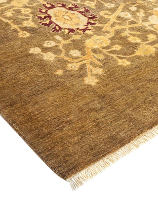 Contemporary Eclectic Green Wool Area Rug 6' 2" x 9' 4" - Solo Rugs