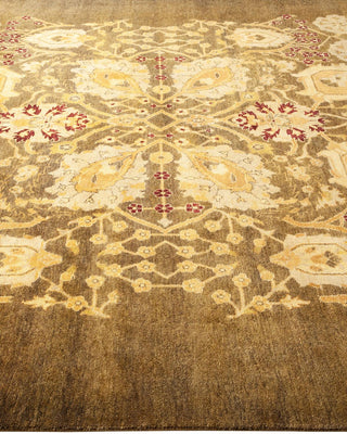 Contemporary Eclectic Green Wool Area Rug 6' 2" x 9' 4" - Solo Rugs