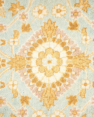 Contemporary Eclectic Light Blue Wool Area Rug 5' 10" x 9' 3" - Solo Rugs