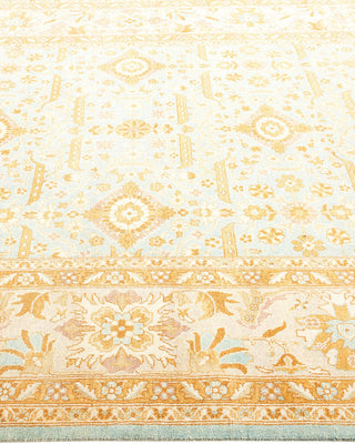 Contemporary Eclectic Light Blue Wool Area Rug 5' 10" x 9' 3" - Solo Rugs
