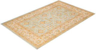 Contemporary Eclectic Light Blue Wool Area Rug 5' 10" x 9' 3" - Solo Rugs