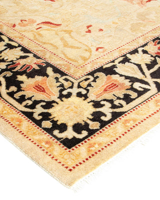 Contemporary Eclectic Ivory Wool Area Rug 6' 1" x 9' 2" - Solo Rugs