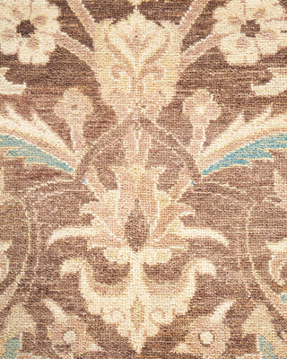 Contemporary Eclectic Brown Wool Area Rug 6' 1" x 8' 10" - Solo Rugs