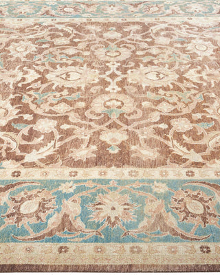 Contemporary Eclectic Brown Wool Area Rug 6' 1" x 8' 10" - Solo Rugs