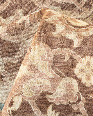 Contemporary Eclectic Brown Wool Area Rug 6' 1" x 8' 10" - Solo Rugs