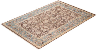 Contemporary Eclectic Brown Wool Area Rug 6' 1" x 8' 10" - Solo Rugs