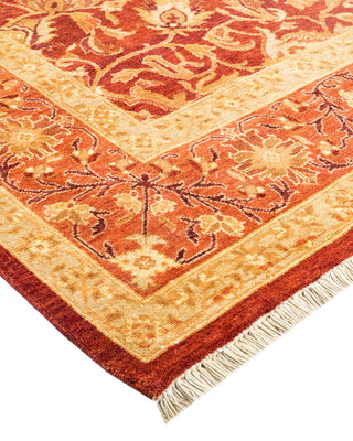 Contemporary Eclectic Orange Wool Area Rug 6' 4" x 9' 3" - Solo Rugs