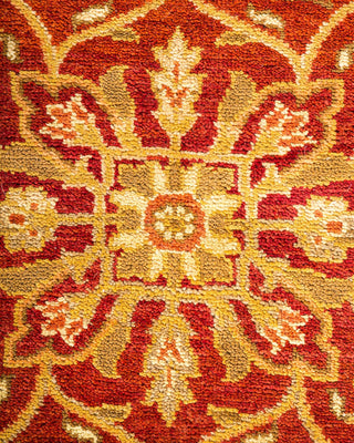Contemporary Eclectic Orange Wool Area Rug 6' 4" x 9' 3" - Solo Rugs