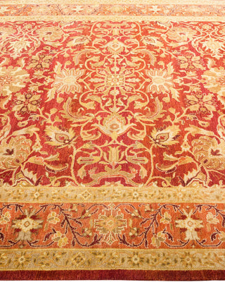 Contemporary Eclectic Orange Wool Area Rug 6' 4" x 9' 3" - Solo Rugs
