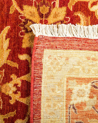 Contemporary Eclectic Orange Wool Area Rug 6' 4" x 9' 3" - Solo Rugs