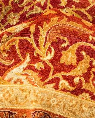 Contemporary Eclectic Orange Wool Area Rug 6' 4" x 9' 3" - Solo Rugs