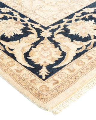 Contemporary Eclectic Ivory Wool Area Rug 6' 1" x 8' 10" - Solo Rugs