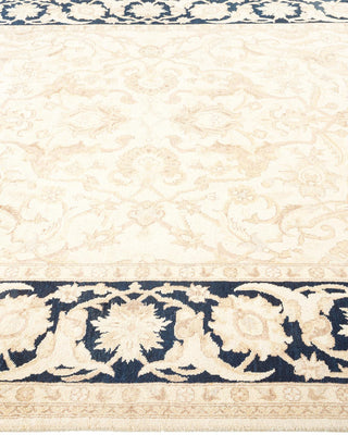 Contemporary Eclectic Ivory Wool Area Rug 6' 1" x 8' 10" - Solo Rugs