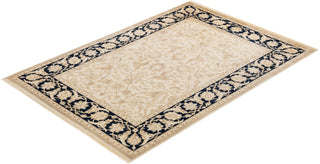 Contemporary Eclectic Ivory Wool Area Rug 6' 1" x 8' 10" - Solo Rugs