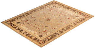 Contemporary Eclectic Beige Wool Area Rug 9' 2" x 12' 0" - Solo Rugs