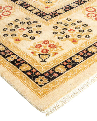 Contemporary Eclectic Ivory Wool Area Rug 9' 2" x 12' 1" - Solo Rugs