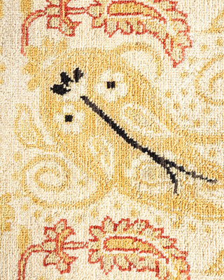 Contemporary Eclectic Ivory Wool Area Rug 9' 2" x 12' 1" - Solo Rugs