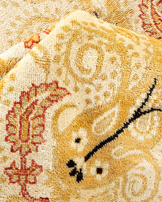 Contemporary Eclectic Ivory Wool Area Rug 9' 2" x 12' 1" - Solo Rugs