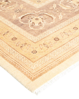 Traditional Mogul Ivory Wool Area Rug 9' 3" x 12' 2" - Solo Rugs
