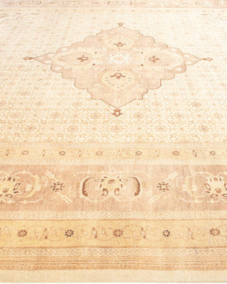 Traditional Mogul Ivory Wool Area Rug 9' 3" x 12' 2" - Solo Rugs