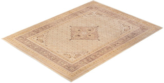 Traditional Mogul Ivory Wool Area Rug 9' 3" x 12' 2" - Solo Rugs