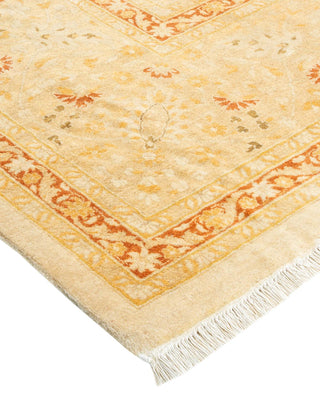 Traditional Mogul Ivory Wool Area Rug 8' 10" x 11' 10" - Solo Rugs