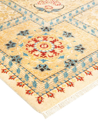 Traditional Mogul Ivory Wool Area Rug 8' 2" x 10' 2" - Solo Rugs