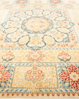 Traditional Mogul Ivory Wool Area Rug 8' 2" x 10' 2" - Solo Rugs