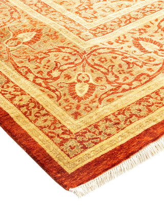 Traditional Mogul Orange Wool Area Rug 8' 2" x 10' 8" - Solo Rugs