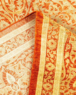 Traditional Mogul Orange Wool Area Rug 8' 2" x 10' 8" - Solo Rugs